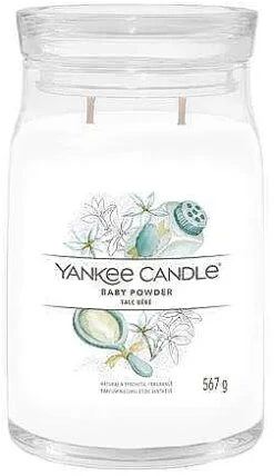 Yankee Candle Bougie Parfumée En Jarre Avec 2 Mèches, Talc Bébé -Parfum Boutique lpdwabqn9hni
