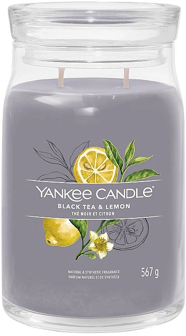 Yankee Candle Bougie Parfumée En Jarre Avec 2 Mèches, Thé Noir Et Citron 3 Yankee Candle Bougie Parfumée En Jarre Avec 2 Mèches, Thé Noir Et Citron