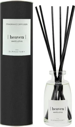 Diffuseur De Parfum à Bâtonnets, Lotus Blanc, Design Noir