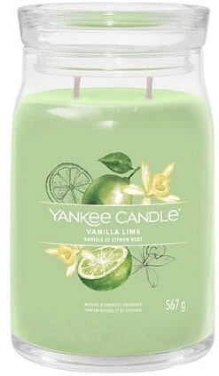 Yankee Candle Bougie Parfumée En Jarre Avec 2 Mèches, Vanille Et Lime -Parfum Boutique tg5u37yuomec