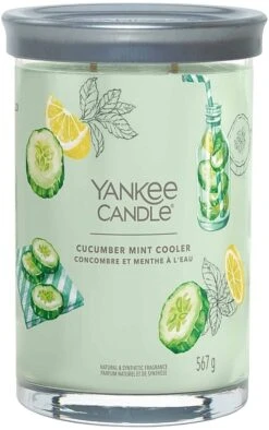 Yankee Candle Bougie Parfumée En Verre Avec 2 Mèches, Cucumber Mint Cooler