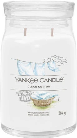 Yankee Candle Bougie Parfumée En Jarre Avec 2 Mèches, Coton Propre -Parfum Boutique yxryzdwbunou